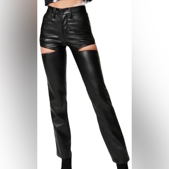 Good American Vegan Leather Cutout Jean - Picture 2 of 2